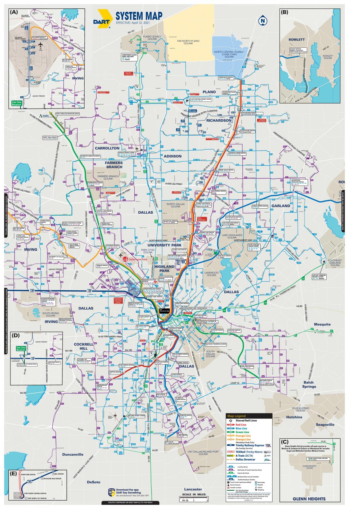 Dallas bus station kaart