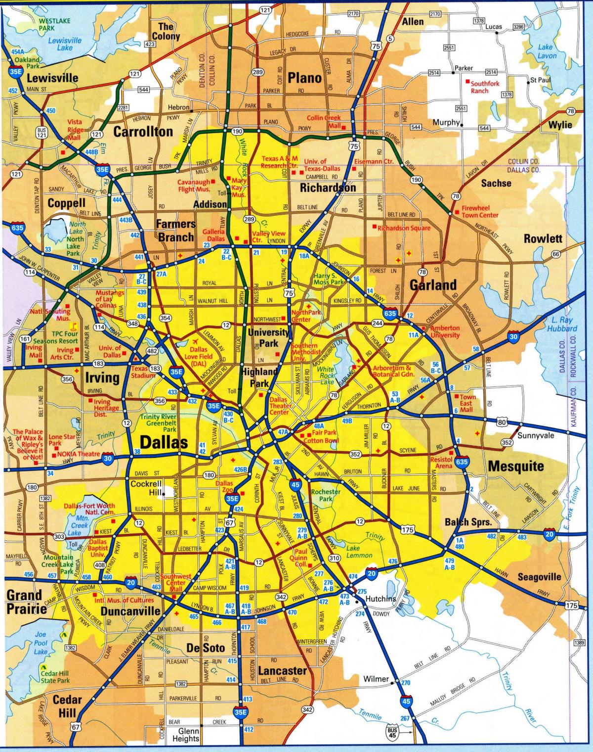 Dallas stadsplattegrond