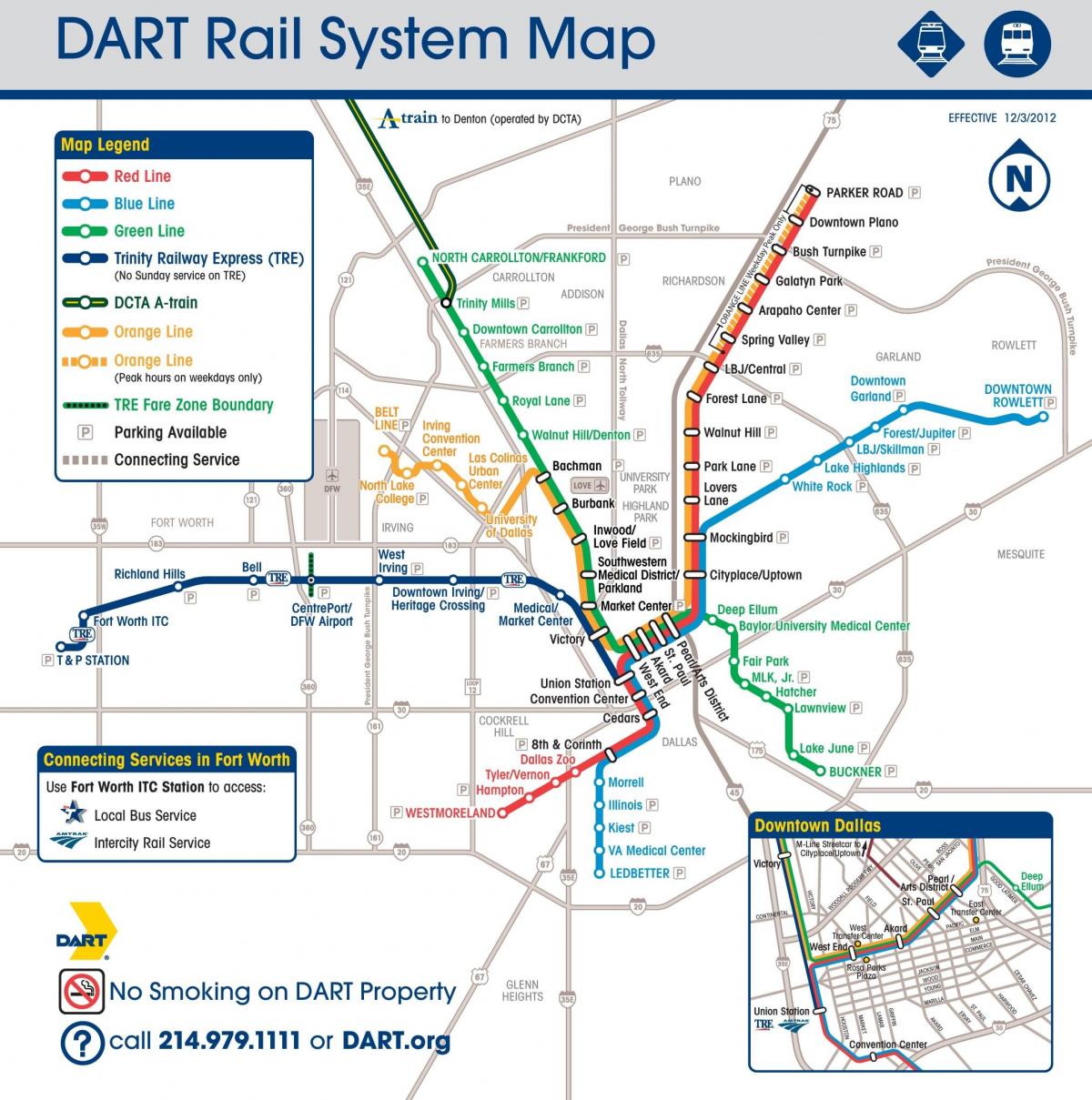 Dallas metro stations kaart