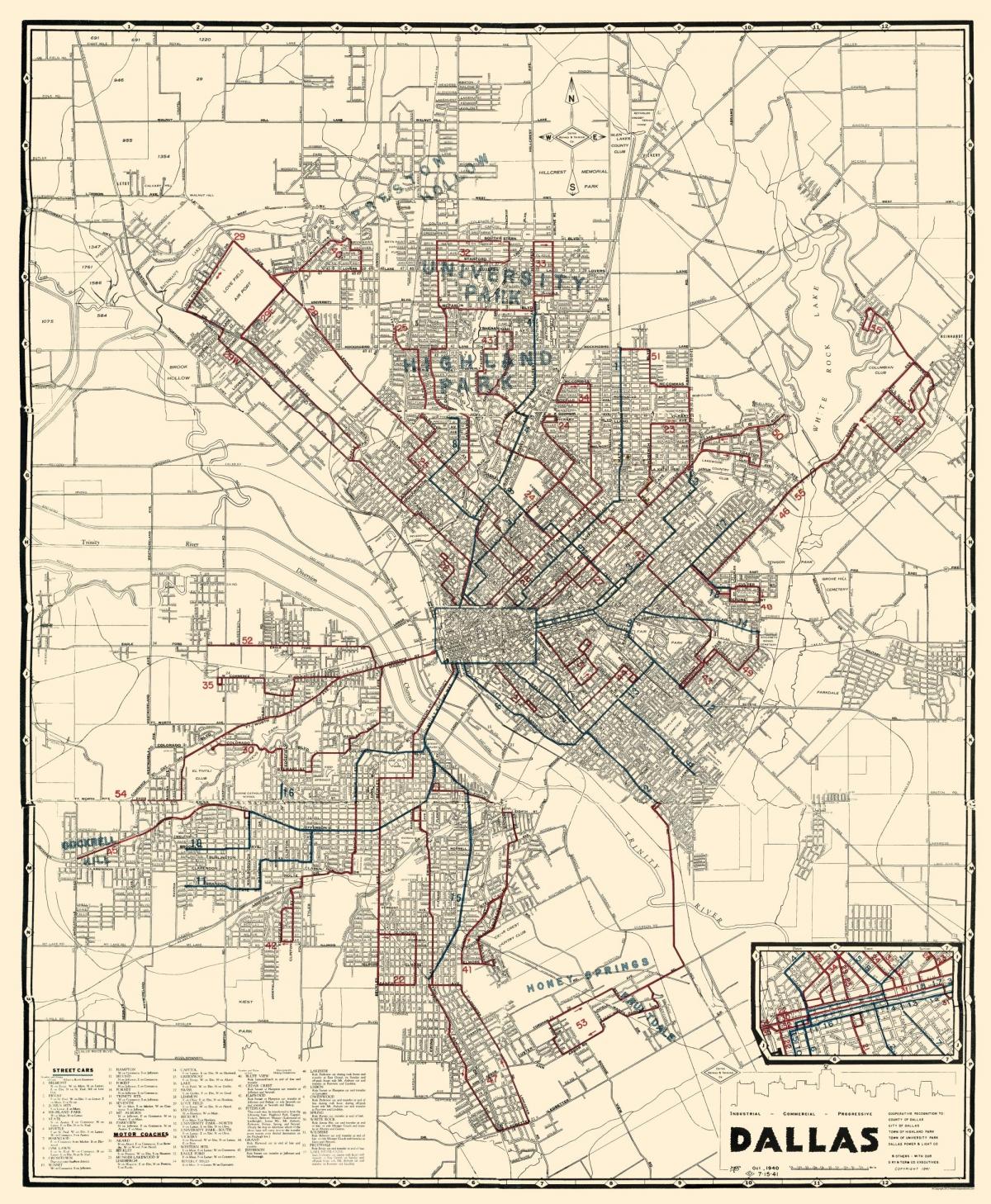 Dallas historische kaart