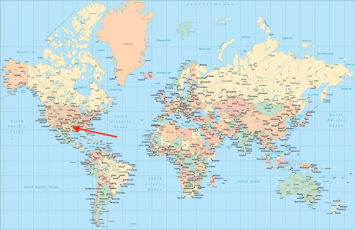 Dallas locatie op wereldkaart