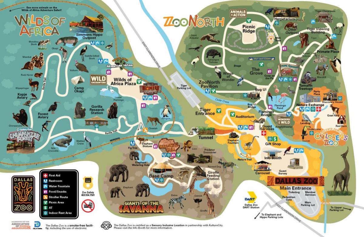 Dallas dierentuin park plattegrond
